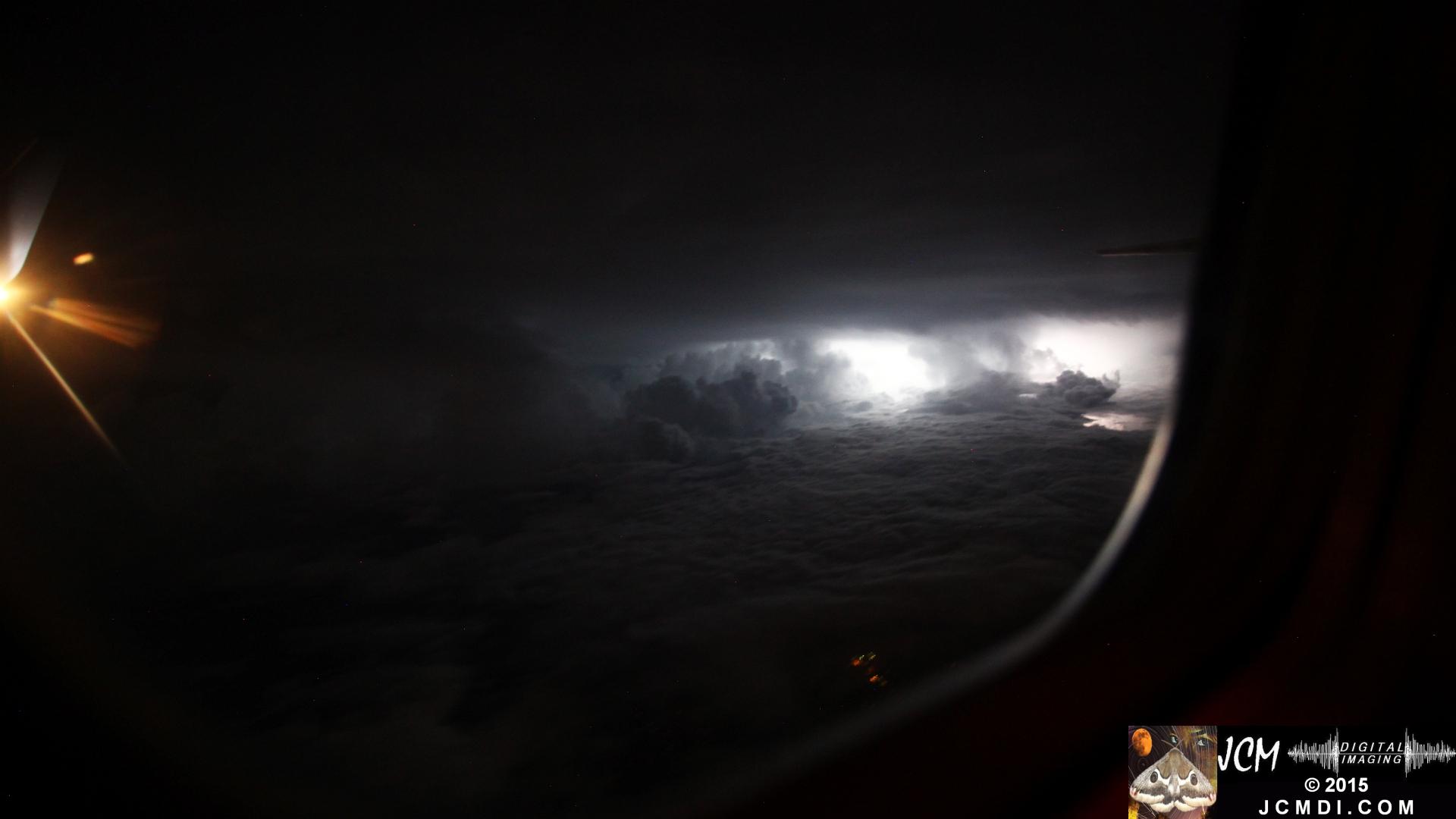 Cloud lightning from aircraft window � BNA to LAX 7-28-2015 hand-held, Canon 5D Mk2